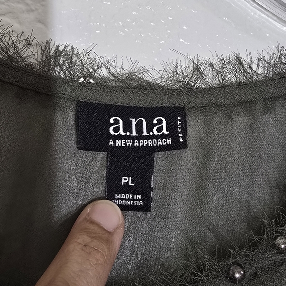 Olive Green Sleeveless Top with Studded Details - Picture 5 of 13